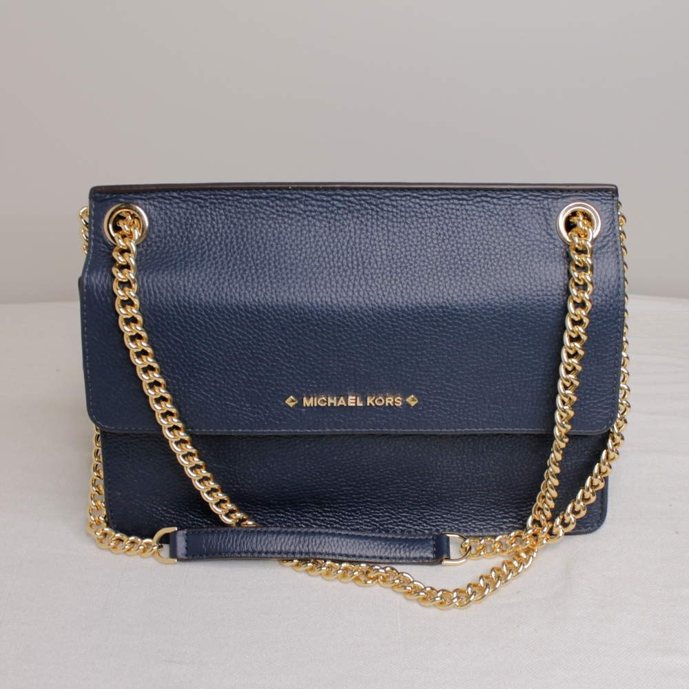 Michael Kors Navy Blue Chain Shoulder Bag